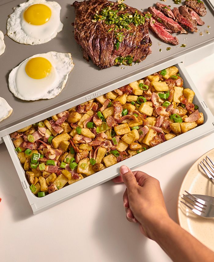 Bella 10 x 20 Electric Griddle with Warming Tray - Tan/Beige - No Size