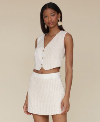 Women's Tailored Mixed-Media Vest