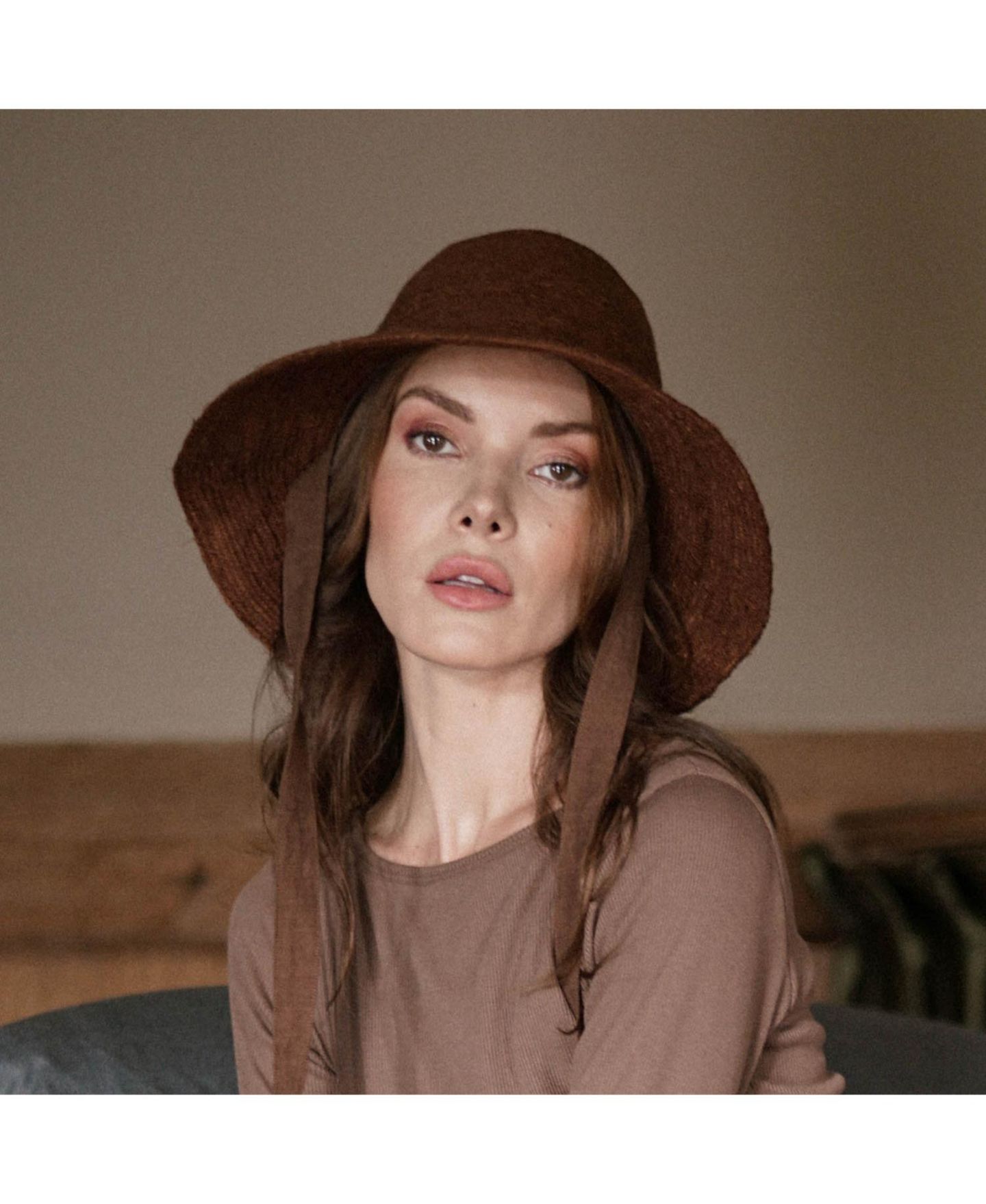 Женский головной убор Brunna.co Meg Jute Straw Hat In Burnt Sienna, цвет: Сиена ржавый / Медный — фото 6