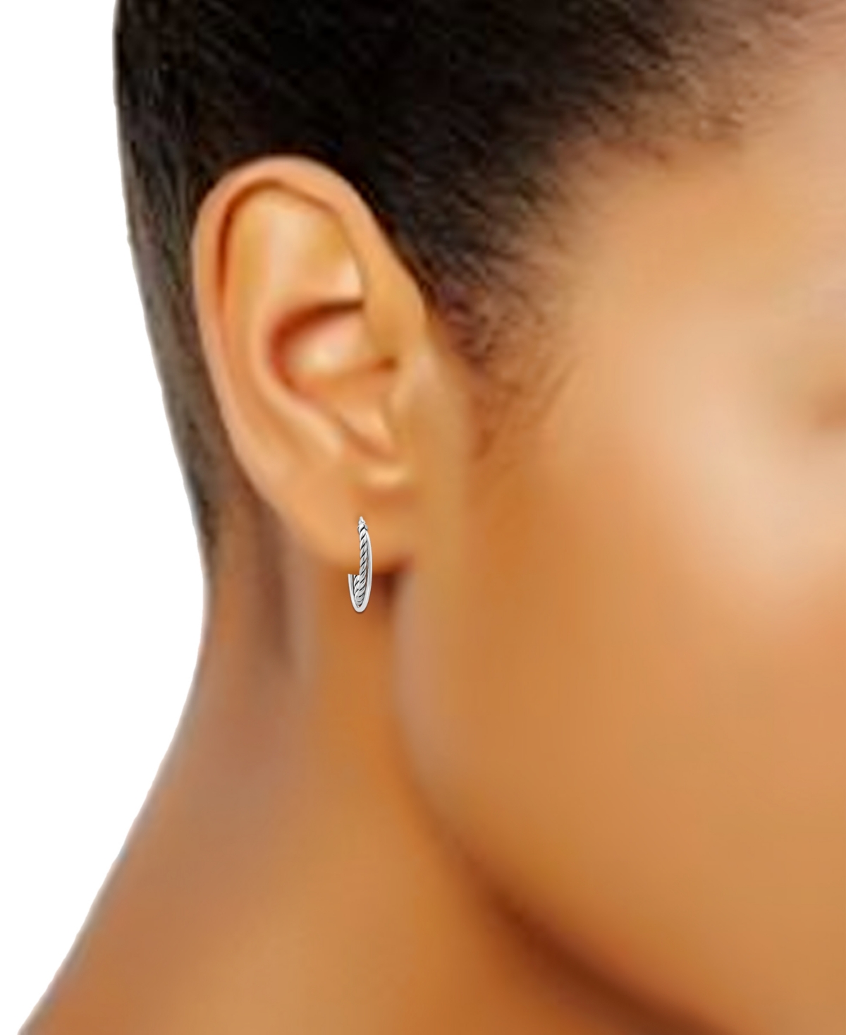 GIANI BERNINI ROPE TWIST MEDIUM HOOP EARRINGS IN STERLING SILVER, 1-1/8", EXCLUSIVELY AT MACY'S 