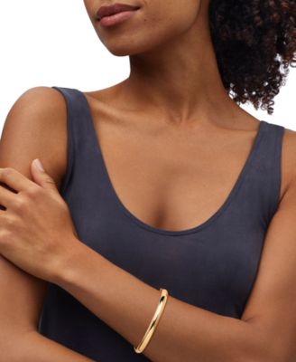 Highly-Polished Classic Hinge Bangle Bracelet (6.35mm) in 10k Gold