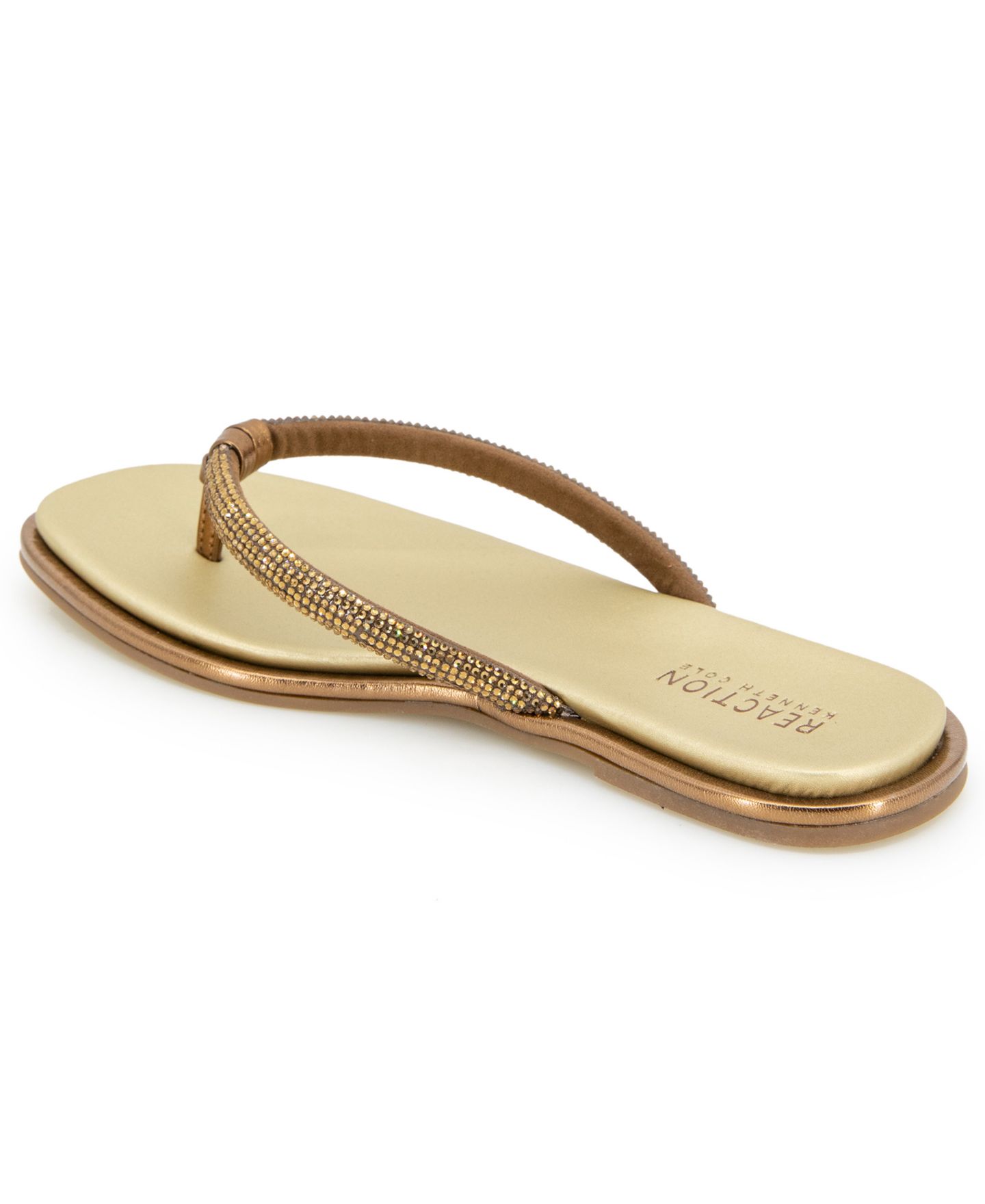 Женские сандалии Kenneth Cole Reaction Wynwood Crystal Strap Flat, цвет: Бронзовый — фото 6