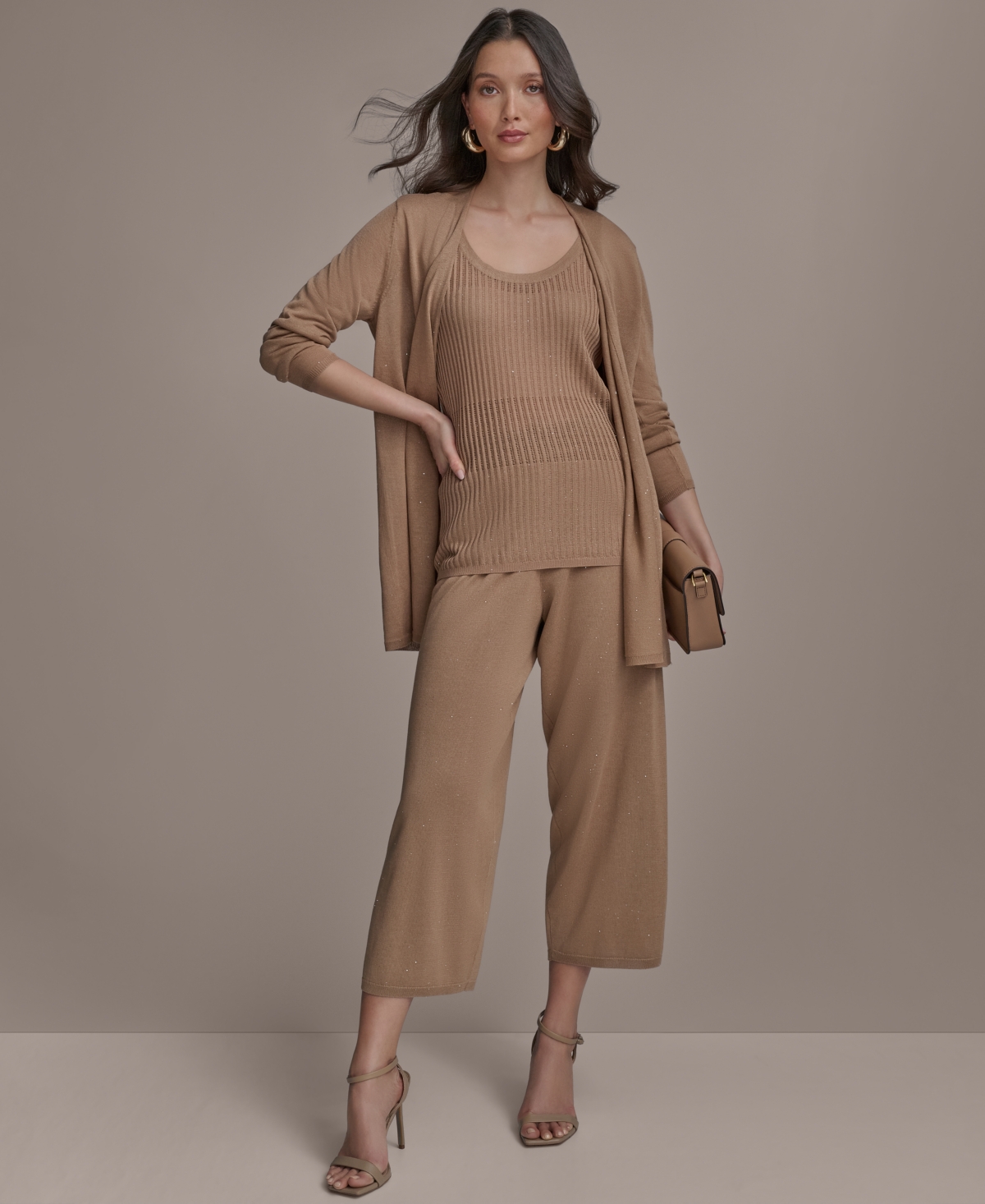 DONNA KARAN WOMEN'S OPEN-FRONT CARDIGAN SWEATER 