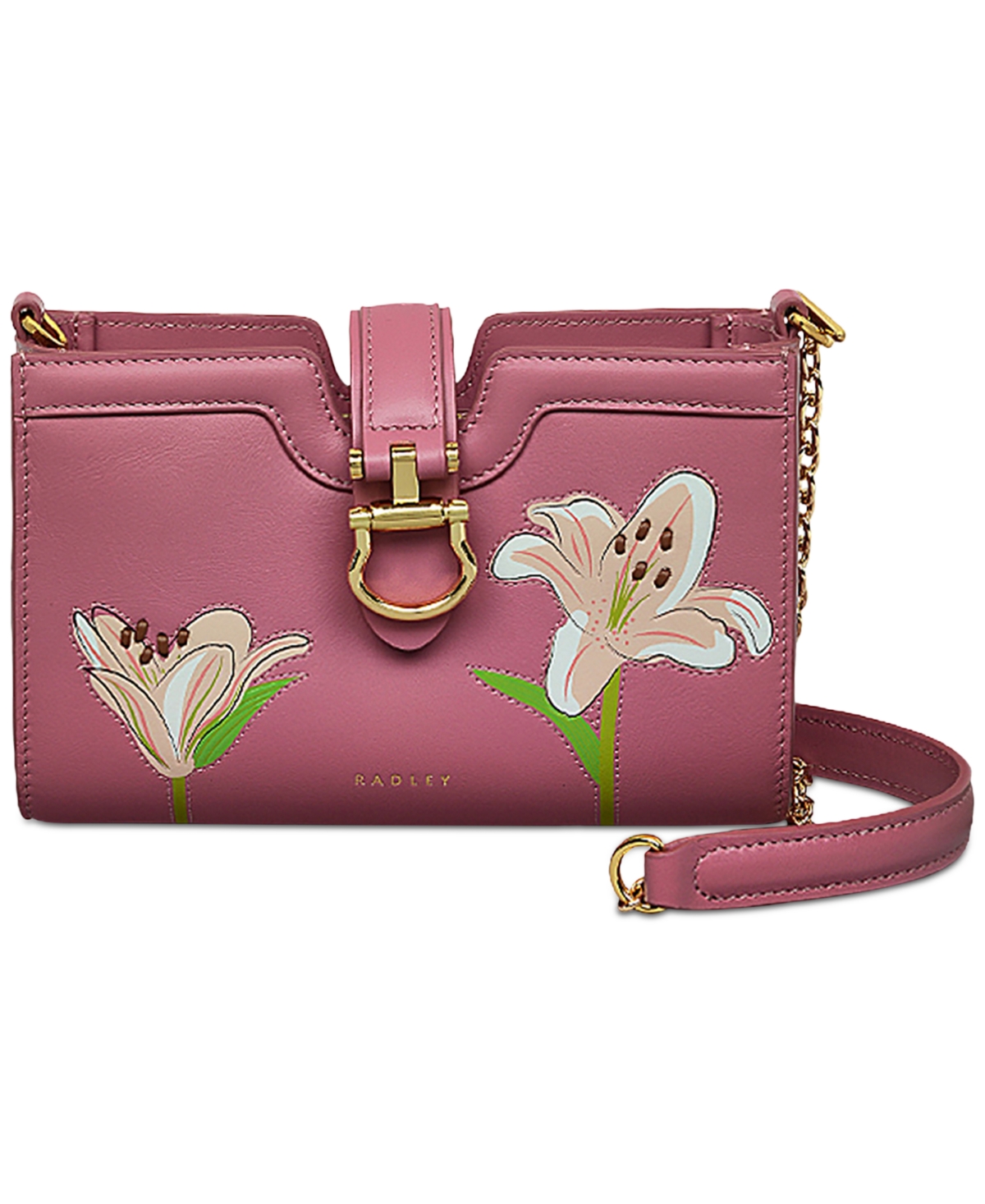 Kentucky Derby Leather Phone Crossbody - Sienna Pink
