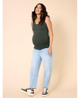 Maternity Scoop Neck Side-Ruched Tank Top - Motherhood