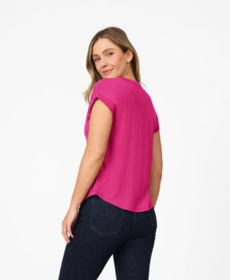 Women's Diamond Embroidered Henley T-Shirt