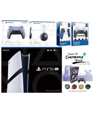Playstation 5 Pro Bundle with White Pulse Headset, Extra Cosmic Red Controller, Trigger Stop Kit, FPS Grip Kit and MightySkins Decal Voucher