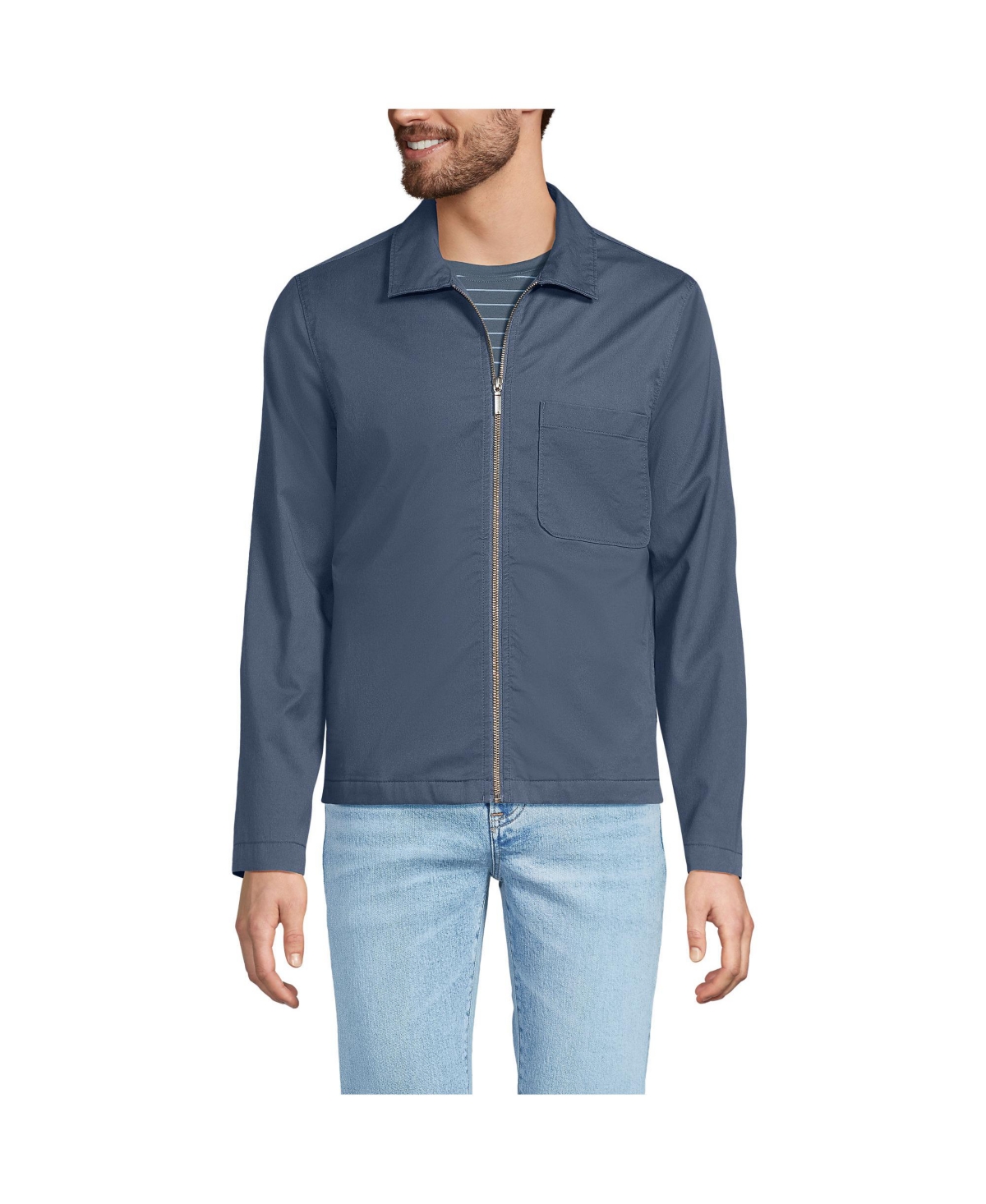 Men's Lightweight Full Zip Jacket - Slate blue