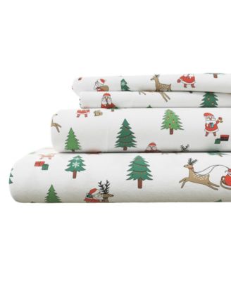 Ultra-Soft Turkish Cotton Flannel Christmas Print Sheet Set