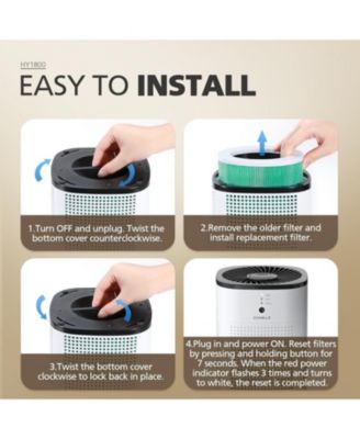 Air Purifier Replacement Filter 2 Pack, H13 Ture HEPA Filter for 1800 Air Purifer, Efficiency Activated Carbon - Original Version