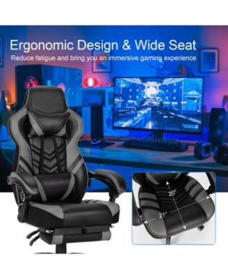 Adjustable Gaming Chair with Footrest for Home Office