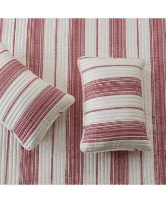 Farmhouse Stripe Microfiber Quilt Set With Shams