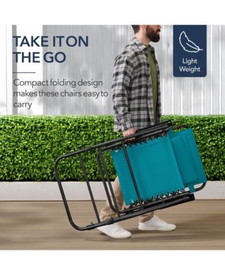 Folding Outdoor Zero Gravity Rocking Lounge Chair w/ Headrest Pillow