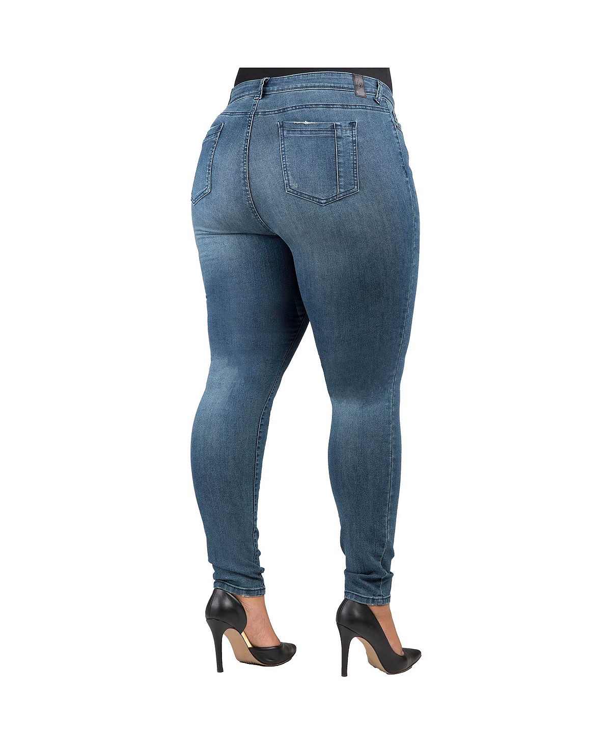 Poetic Justice Plus Size Curvy-Fit Basic 5 Pockets Skinny Jeans Light 29 view 2 — MAYCSS fashion products