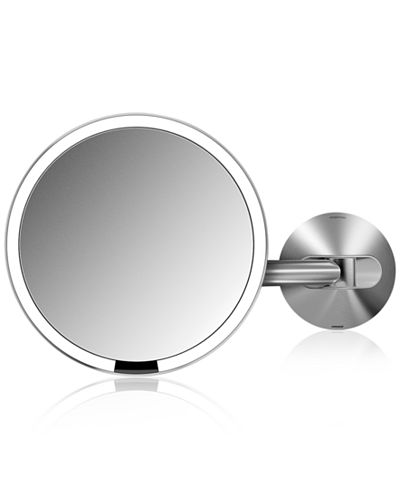 simplehuman Wall Mount Lighted Sensor-Activated Magnifying Vanity Makeup Mirror