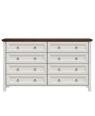 Farmhouse 8 Drawers Dresser Chests for Bedroom, Wood Rustic Tall Chest of Drawers, Dressers Organizer for Bedroom, Living Room, Hallway