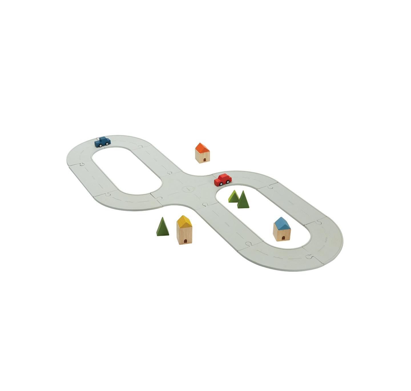 Детские игрушки PlanToys PlanWorld Two-Sided Rubber Road & Rail Set — фото 2