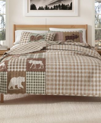 Rustic Woodland Reversible Microfiber Quilt Set with Shams