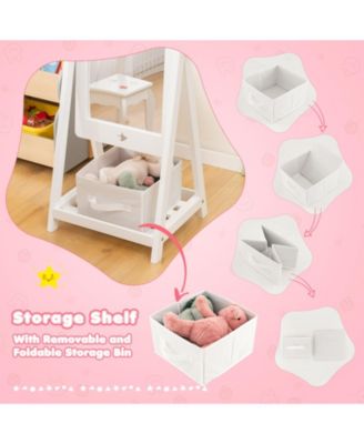 Kids Full Length Mirror 360 Degree Rotatable Dressing Mirror with Storage Bin