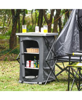Folding Pop-Up Cupboard Compact Camping Storage Cabinet with Bag