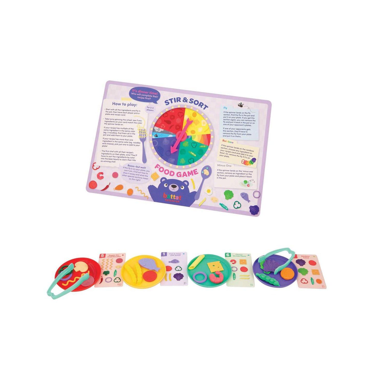 Детские игрушки Battat Stir & Sort Food Court Fine Motor 102-Piece Play Food Set, Ages 3+, цвет: Разноцветный — фото 5