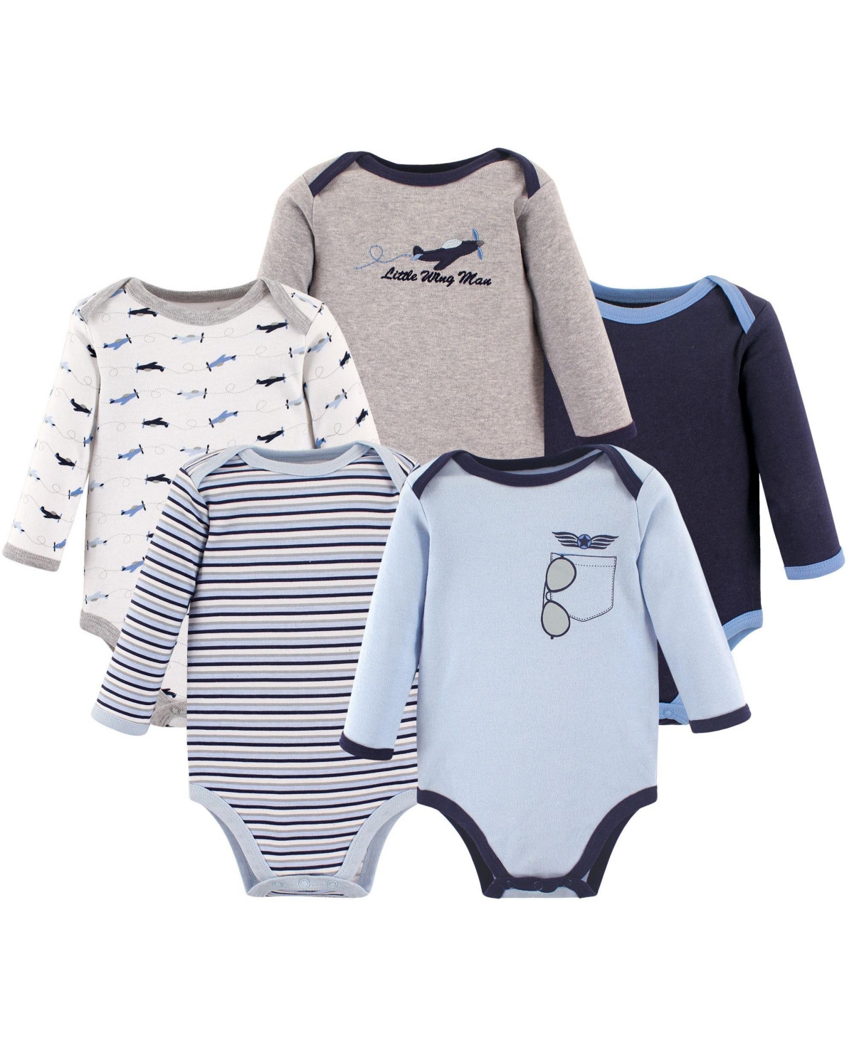 Luvable Friends Baby Boys Comfy Cotton Long-Sleeve One-Piece Suits