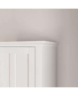 Bathroom Floor Storage Cabinet with 2 Doors Living Room Wooden Cabinet with 6 Shelves 15.75 x 11.81 x 66.93 inch