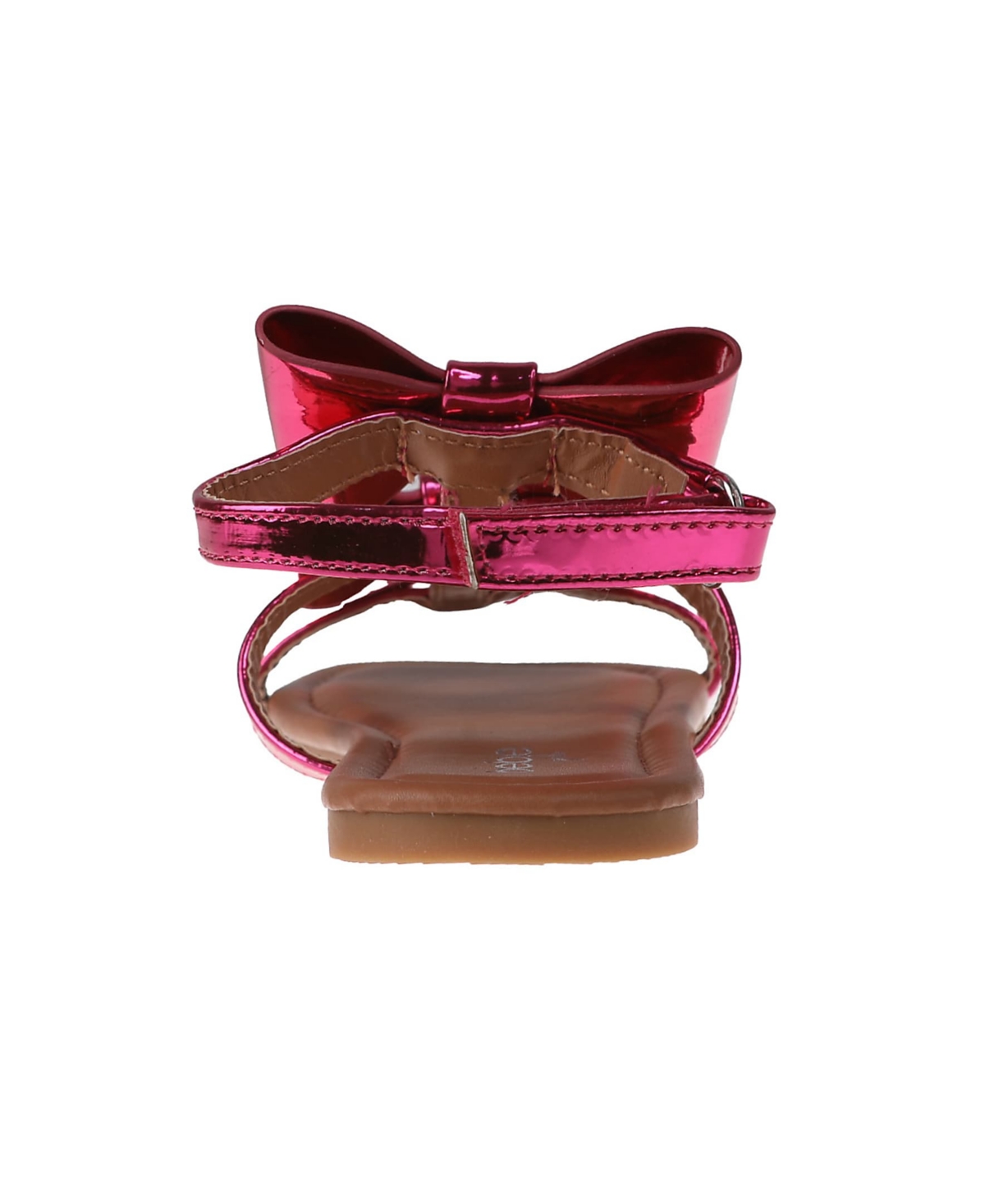 Bebe Little Girls Comfortable And Stylish Flat With Oversized Bows Sandals In Fuchsia