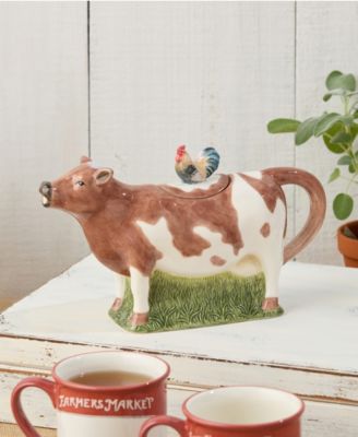 Vintage Farm 3-D Cow Teapot