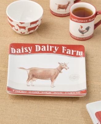 Vintage Farm Dinner Plates, Set of 4, Service for 4