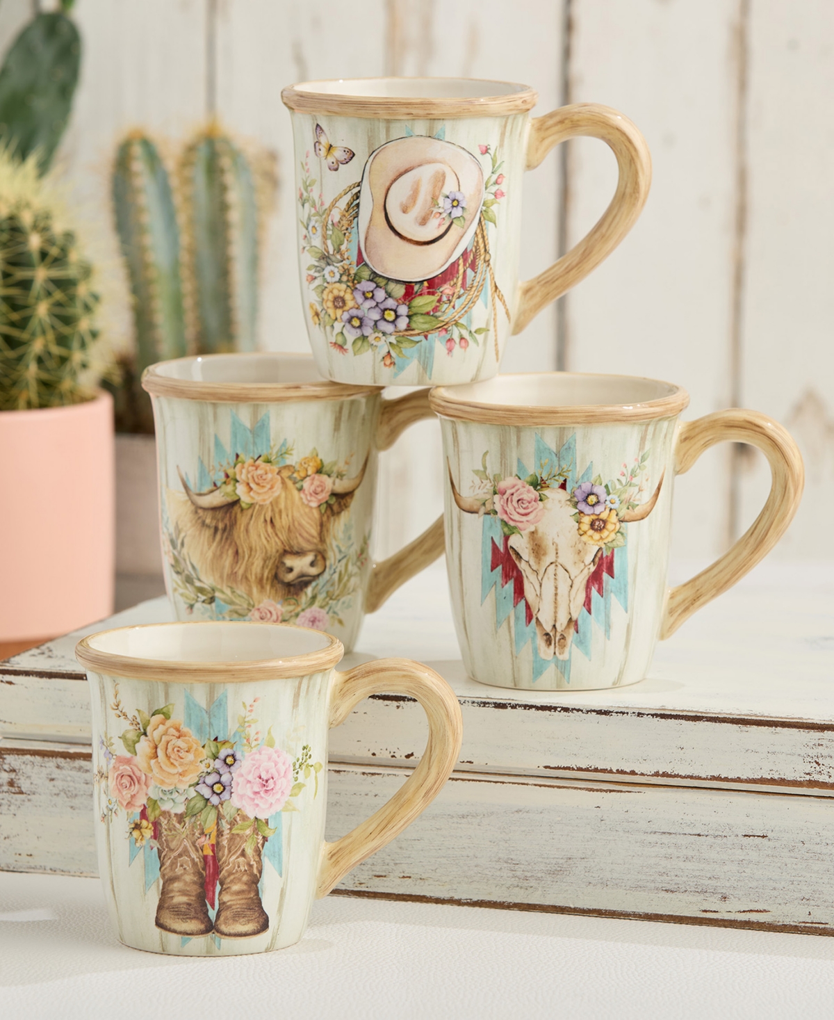 Certified International Rosewood Set Of 4 Mugs In Miscellaneous