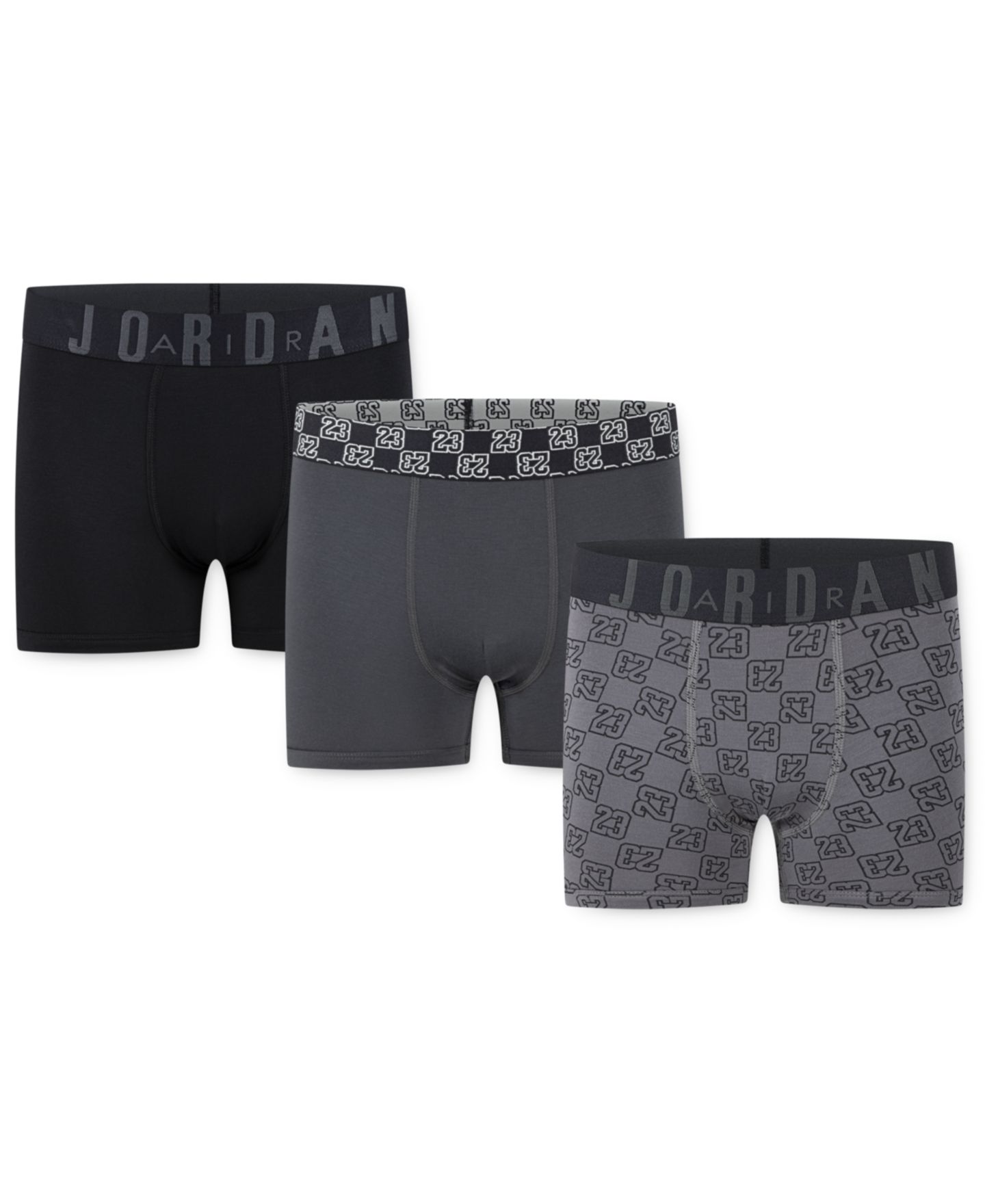 Трусы-боксеры Monogram, 3 шт. — Jordan, цвет: Чёрный / Серый — фото 1