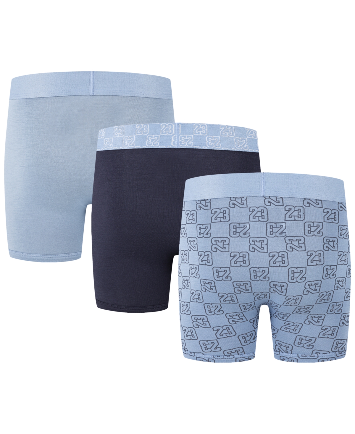 Jordan Big Boys 23 Monogram Boxer Briefs, 3 Pack In Chambray