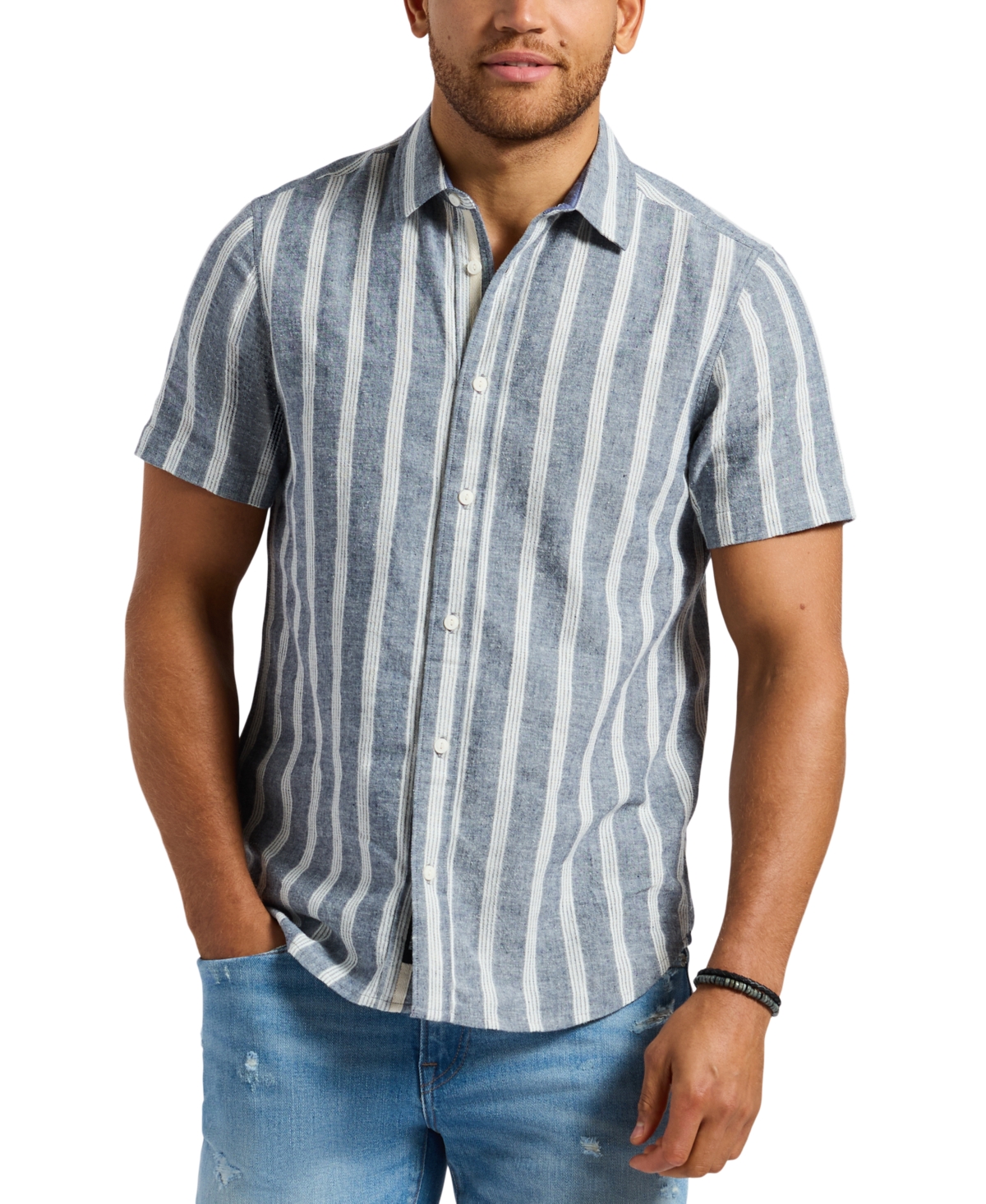 Men's Sagrino Stripe Shirt - Woodsmoke