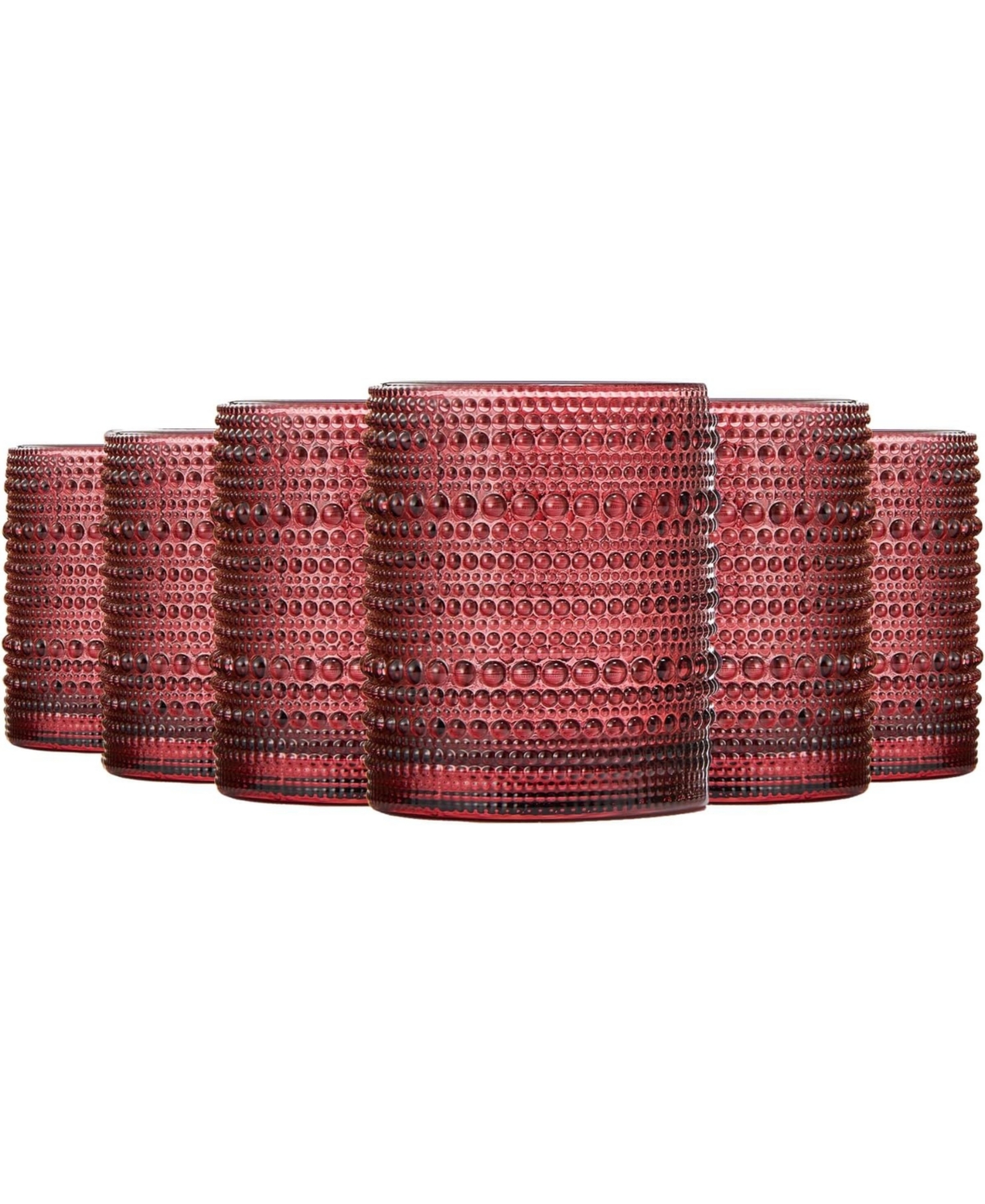 The Wine Savant Khen Hobnail Tumbler, Set Of 6 In Red