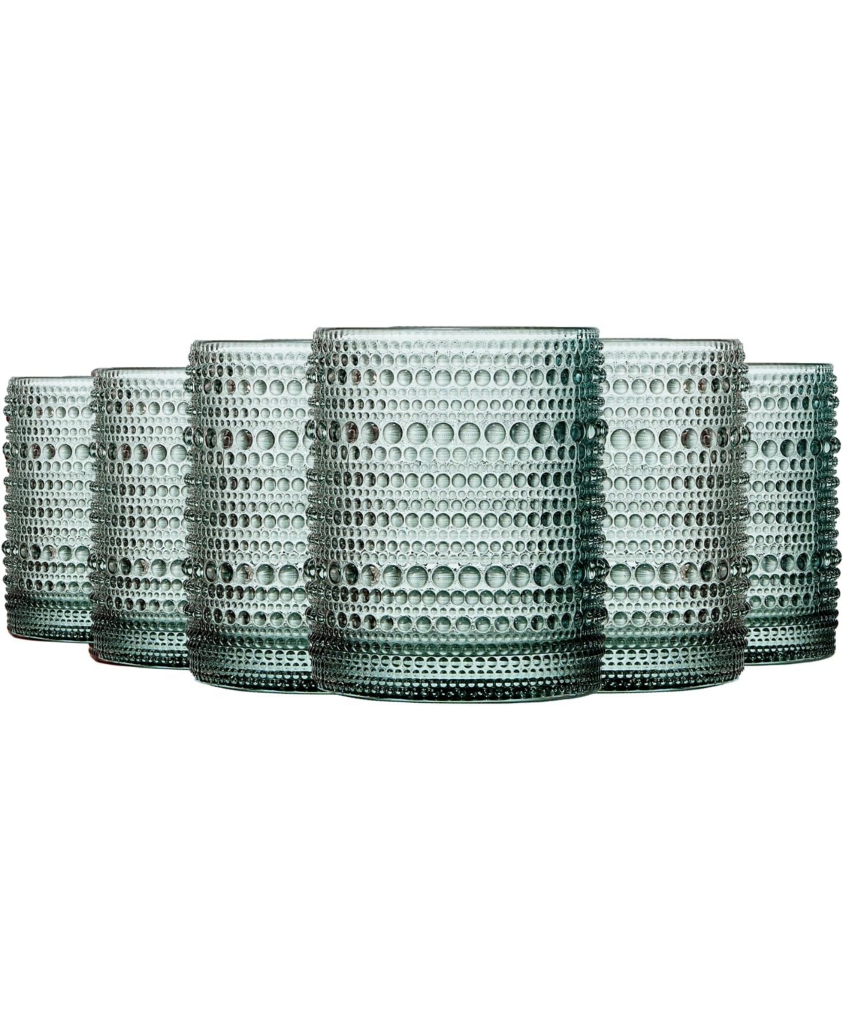 The Wine Savant Khen Hobnail Tumbler, Set Of 6 In Sage Green