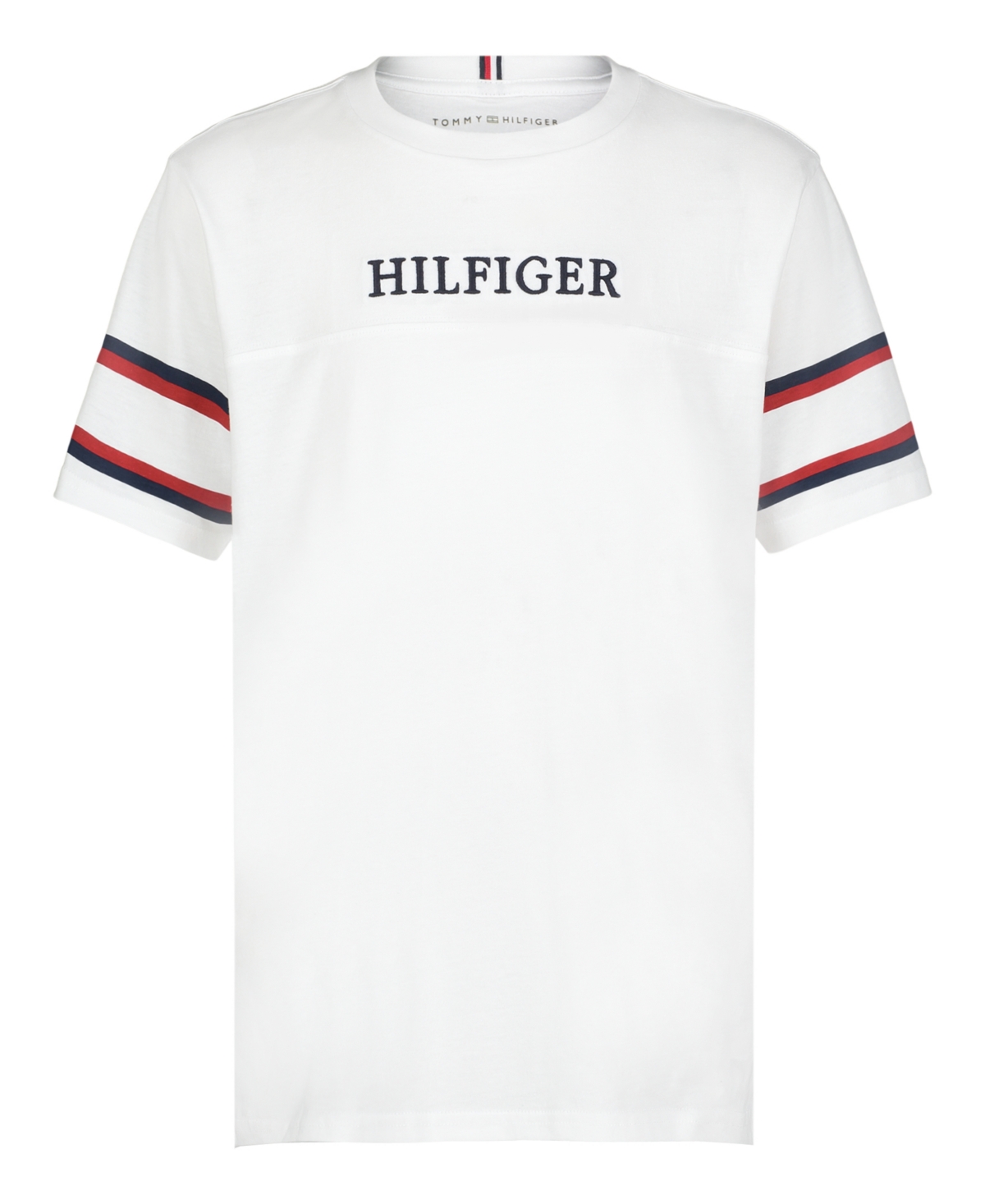 Tommy Hilfiger Big Boys Wide Sleeve Stripe T-shirt In Fresh White