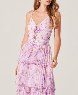 Women's Daytona Tie-Front Pleated Maxi Dress