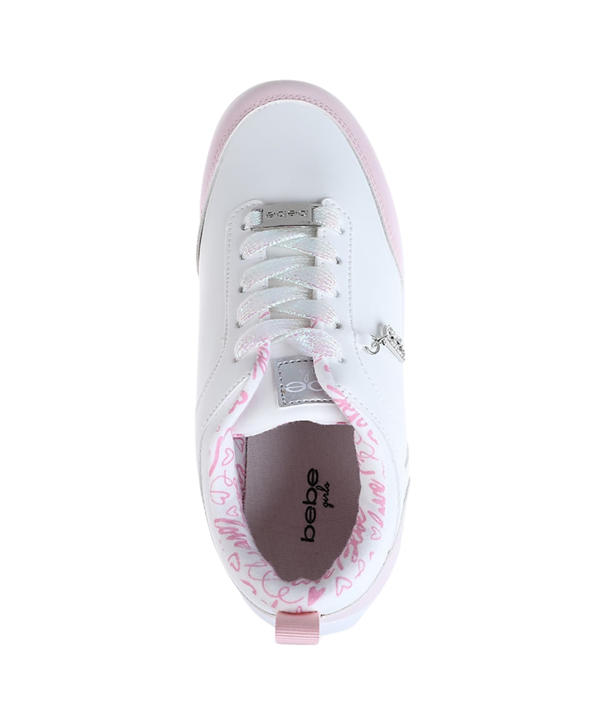 Bebe Kids' Shimmer Court Sneaker In White