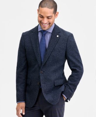 Ted Baker - Men's Modern-Fit Blue Boucle Sport Coat