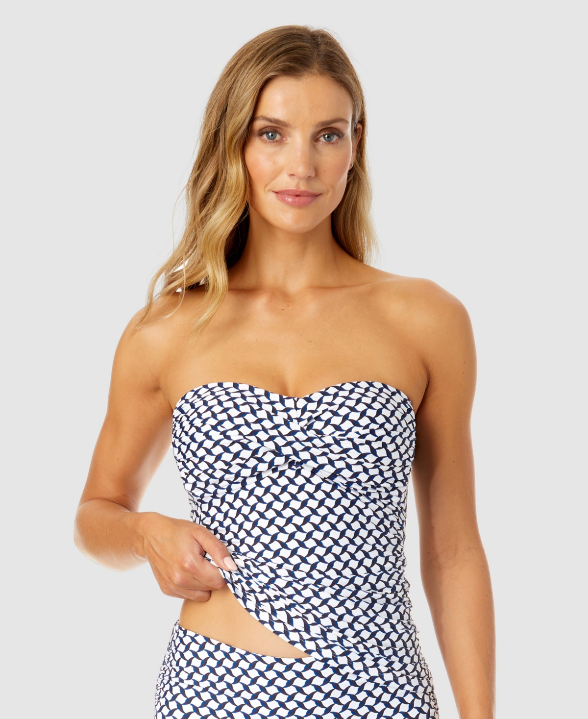 Anne Cole Women's Neo Geo Twist-front Bandeau Tankini Top
