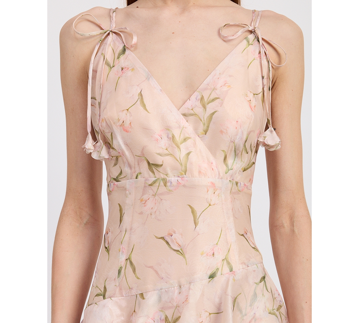 En Saison Women's Kimberly Ruffle Midi Dress In Cantaloupe Multi