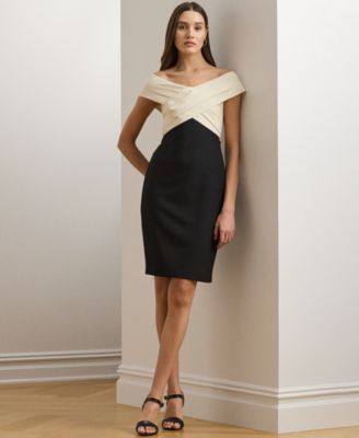 Lauren Ralph Lauren - Women's Two-Tone Off-the-Shoulder Cocktail Dress