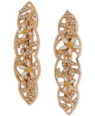 lonna & lilly - 2-Pc. Gold-Tone Pav&eacute; & Flower Hair Barrette Set