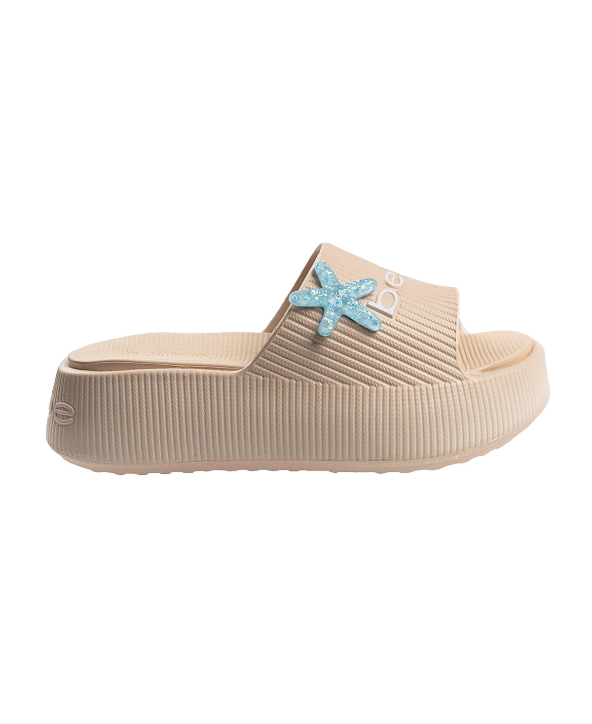 Bebe Little And Big Girls Stylish And Comfortable Summer Platform With Starfish Charm Slides In Sand