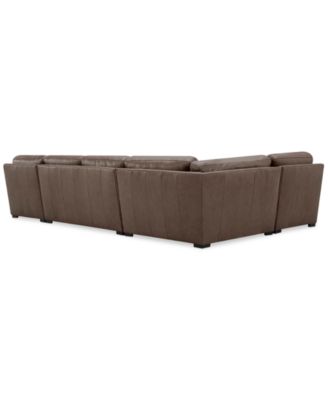 Radley Roll Arm 152" 4-Pc. Leather Wedge Corner Chaise Sectional, Exclusively at Macy's