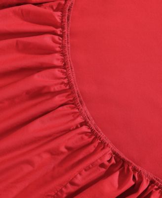 Solid 200-Thread Count Cotton Percale 3-Pc. Sheet Set, Twin XL