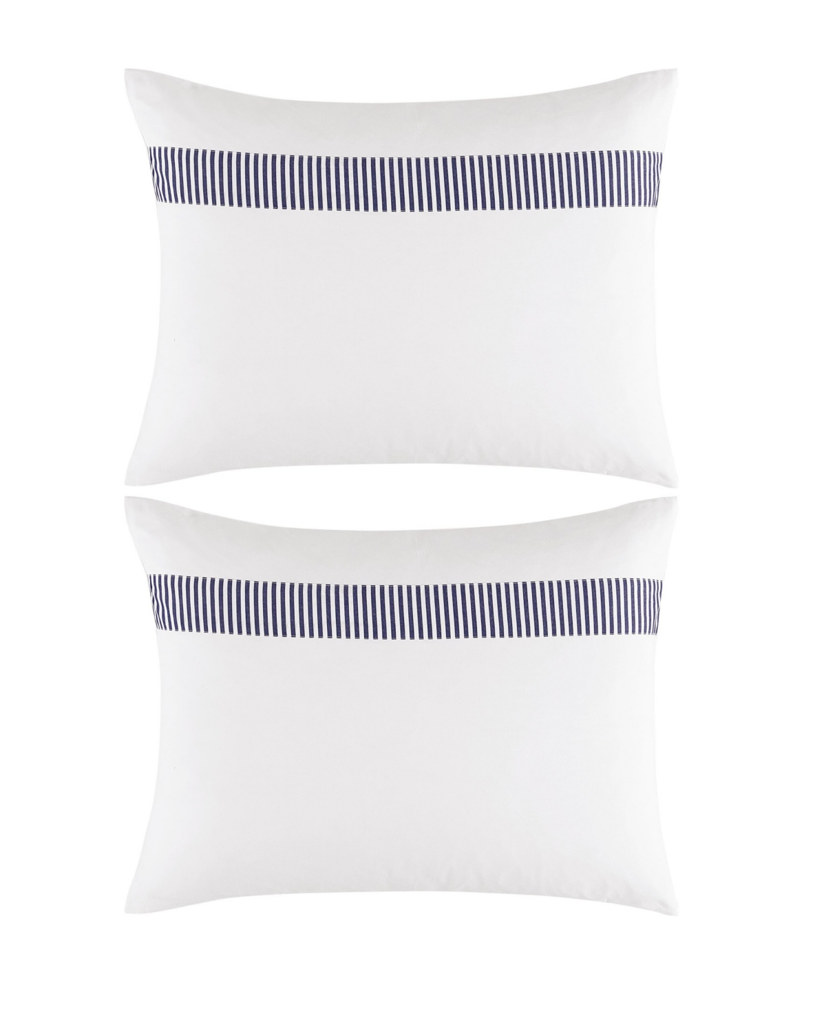 Tommy Hilfiger Madison Oxford Cotton 3-pc. Duvet Cover Set, King In Navy,white