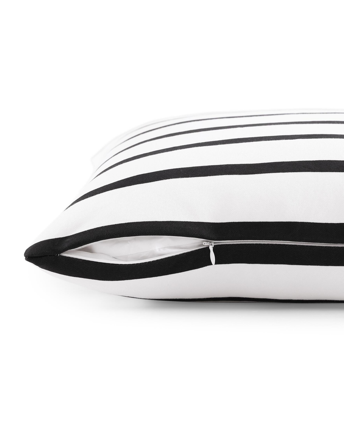 Tommy Hilfiger Placement Stripe Knitted Square Pillow, 20" X 20" In Ivory,dark Night Navy