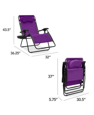 Oversized Zero Gravity Chair, Folding Outdoor Patio Recliner w/ Cup Holder